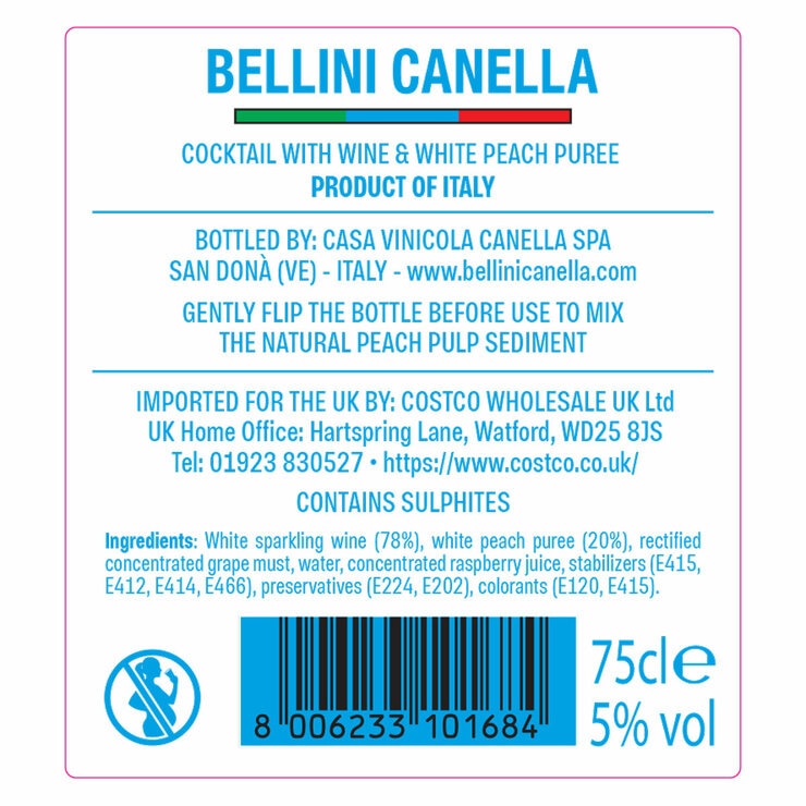 Canella Bellini Peach cocktail 75cl - British product
