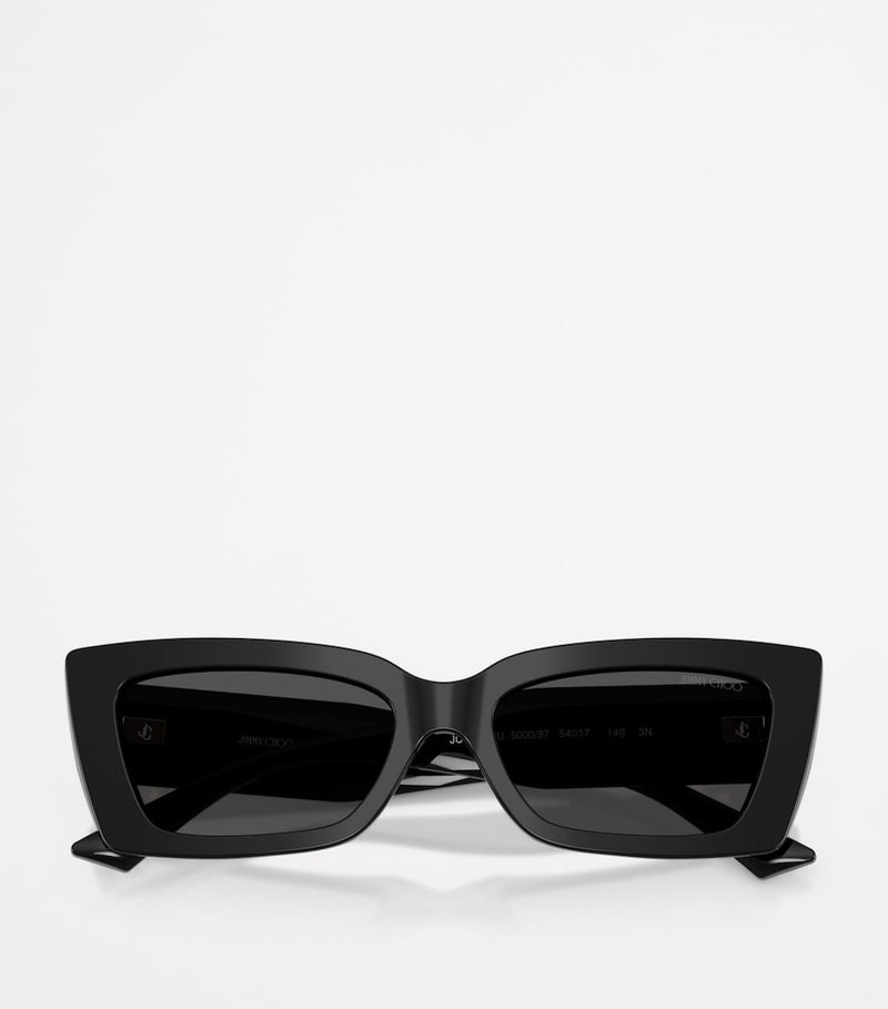 Jimmy Choo cat eye acetate sunglasses gold-tone logo - British product
