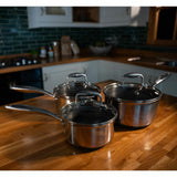 Pro Steel Fusion 6 piece saucepan set (British brand)