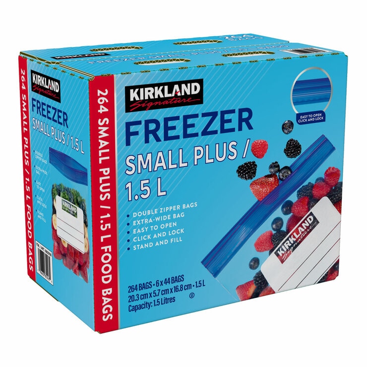 Kirkland Signature freezer bags 1.5L 264 count, imported from the UK