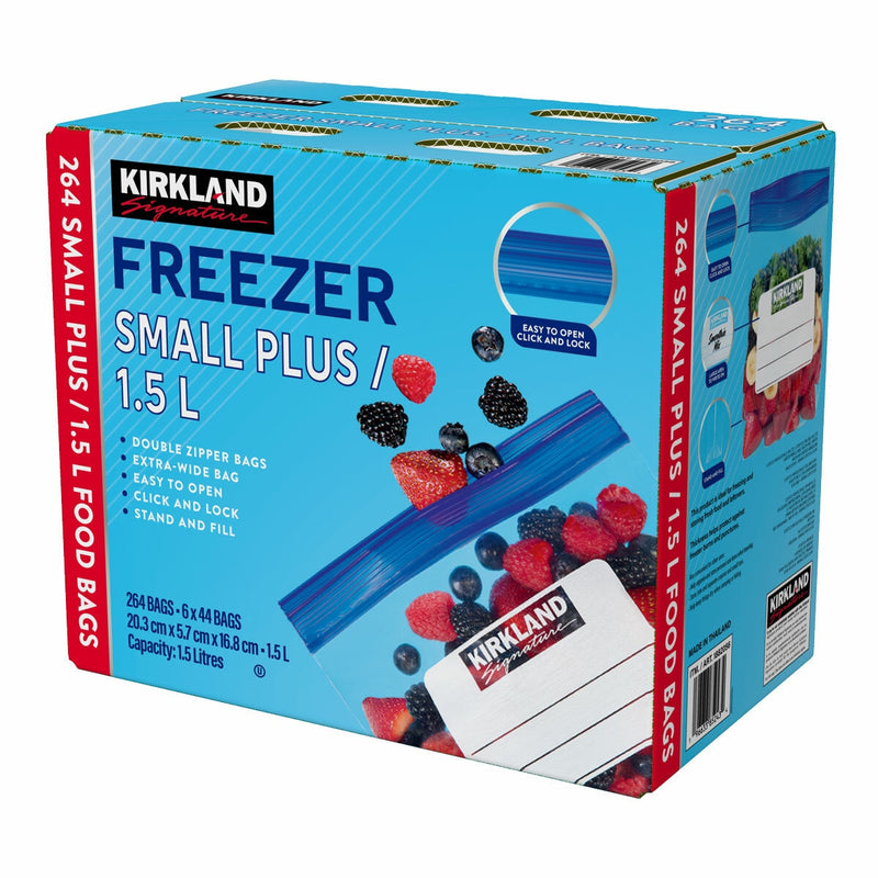 Kirkland Signature freezer bags 1.5L 264 count, imported from the UK