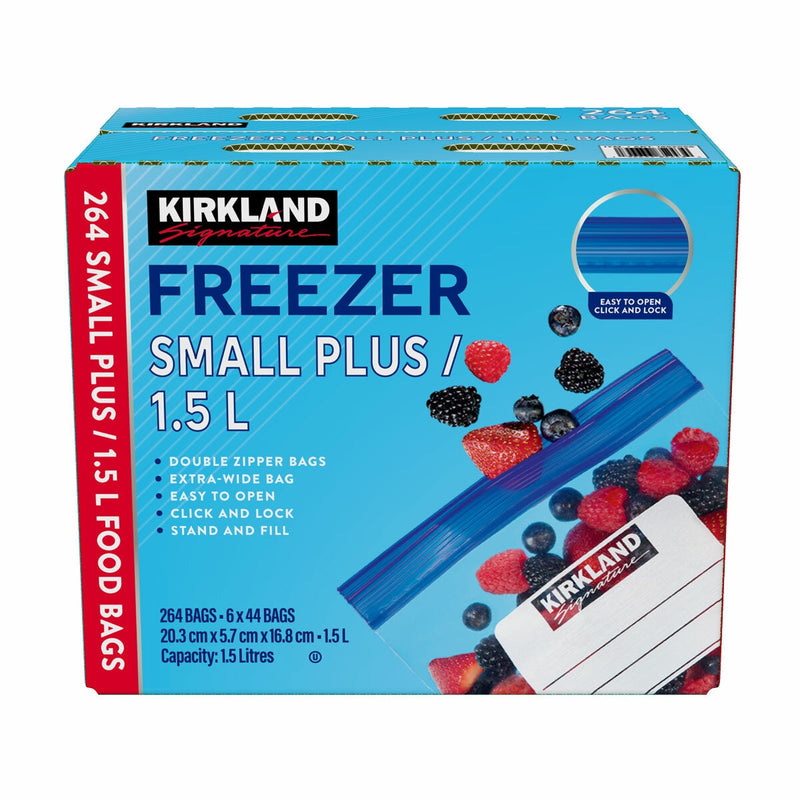 Kirkland Signature freezer bags 1.5L 264 count, imported from the UK