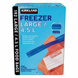 Kirkland Signature large freezer bags 4.5L 192 count, imported from the UK
