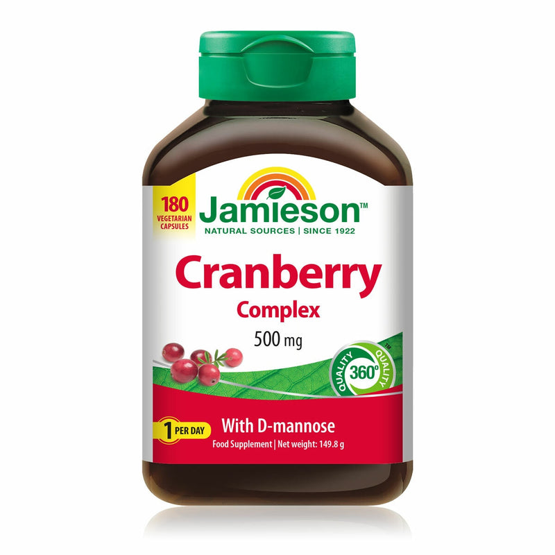 Jamieson cranberry capsules 180 count, imported from the UK