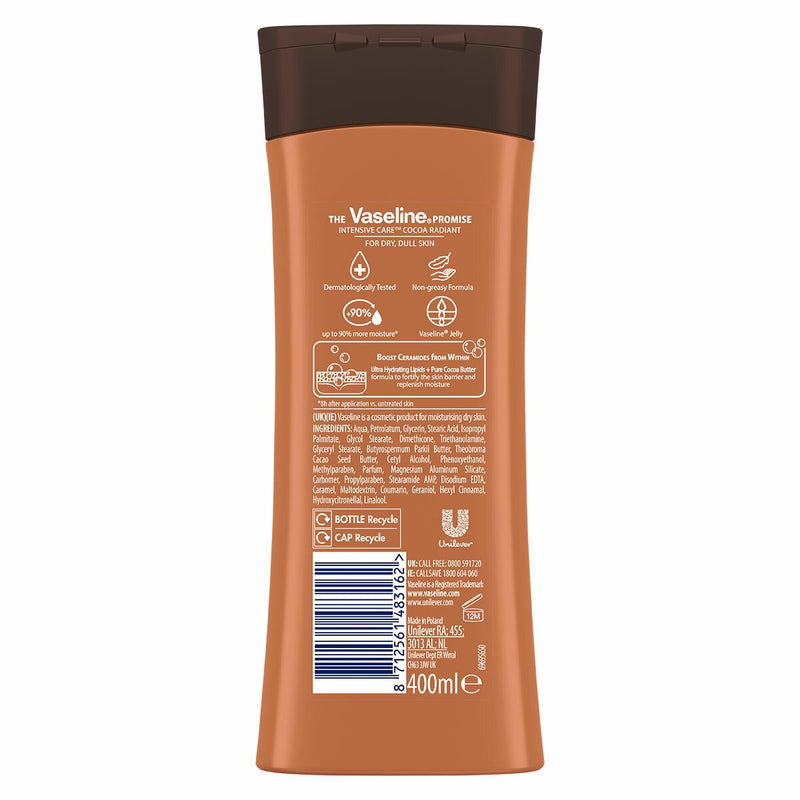 Vaseline Cocoa Radiant body lotion 400ml - British product