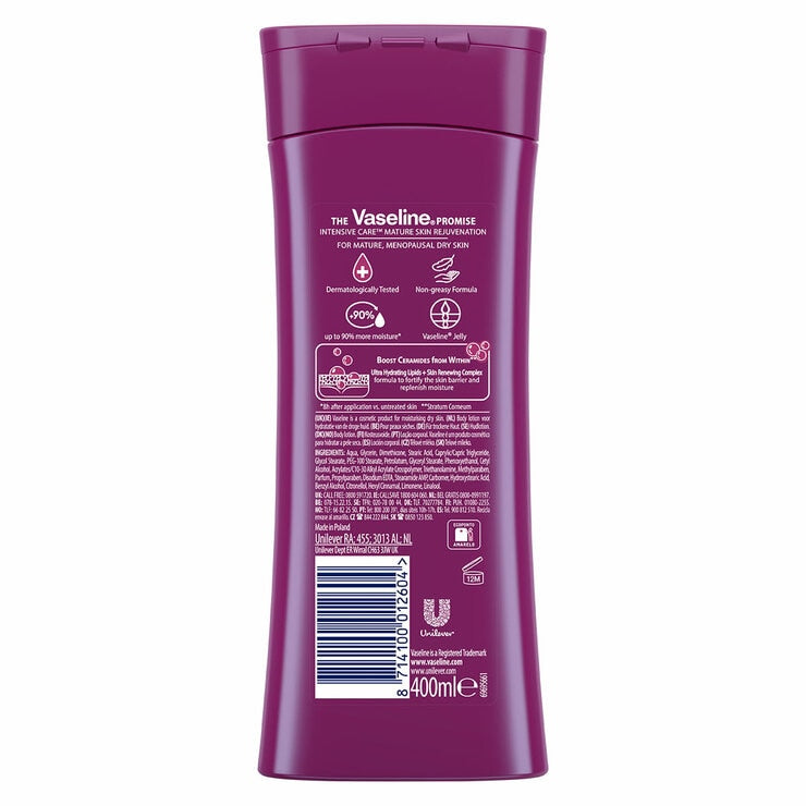 Vaseline mature skin rejuvenation body lotion 6 x 400ml (British brand)