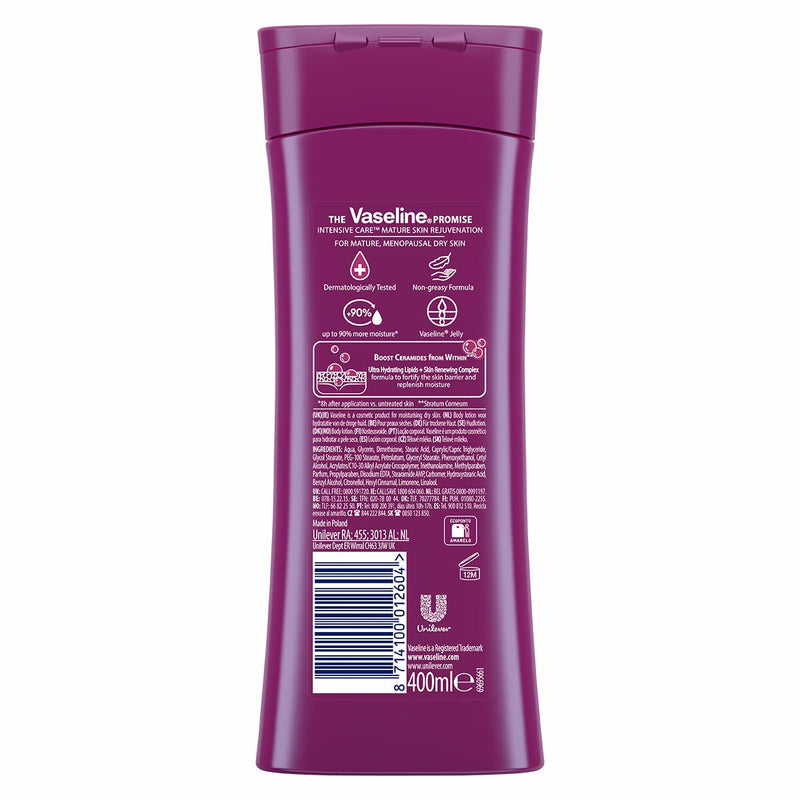 Vaseline mature skin rejuvenation body lotion 6 x 400ml (British brand)