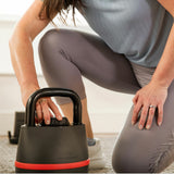 Bowflex SelectTech 840 adjustable kettlebell in black and red (British brand)