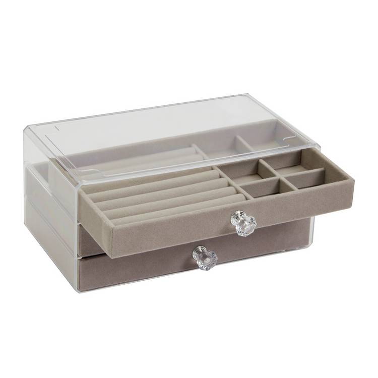 Argos Home transparent Perspex three drawer jewellery box, UK version