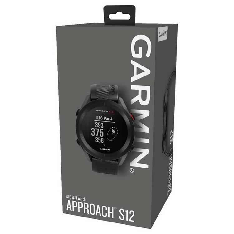Garmin Approach S12 black golf GPS watch 33mm, UK version