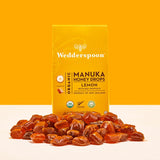 Wedderspoon Natural Manuka Honey Drops lemon flavour 60 count, imported from the UK