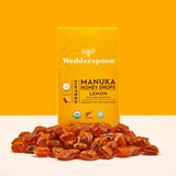 Wedderspoon Natural Manuka Honey Drops lemon flavour 60 count, imported from the UK