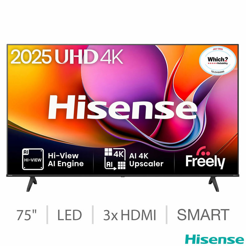 Hisense 75A6QTUK 75 inch 4K UHD Smart TV (British brand)