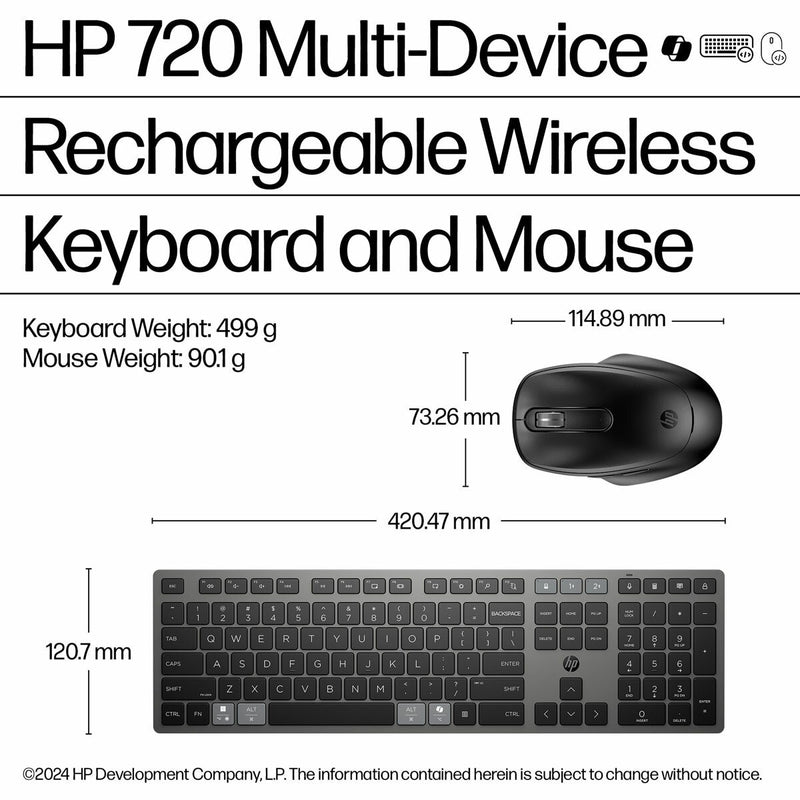 HP multi-device rechargeable keyboard and mouse combo - British product