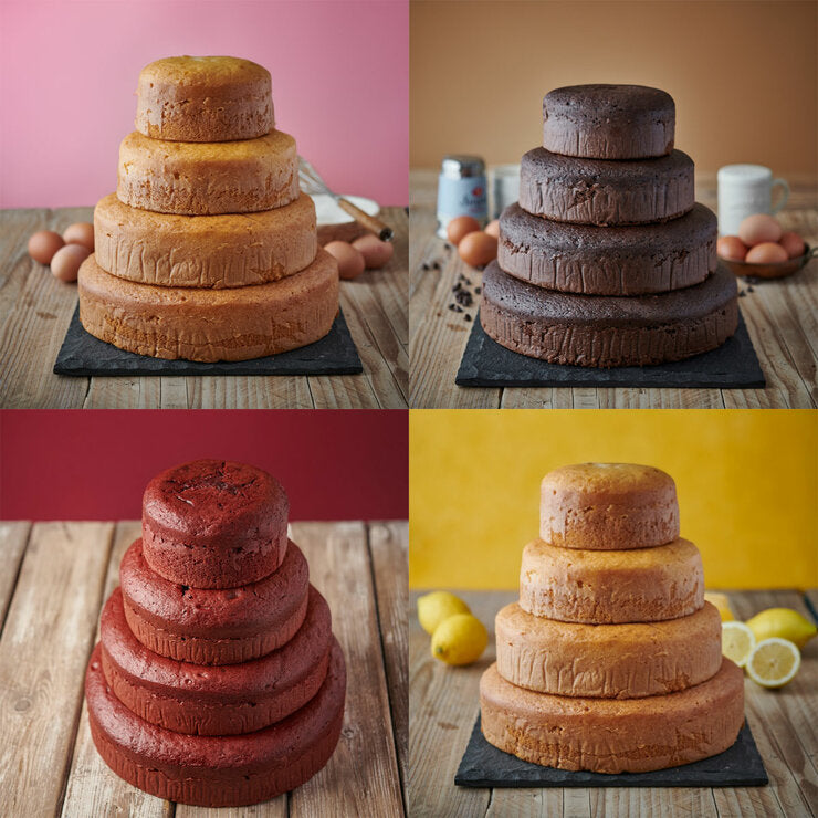Nude Cakes 4-tiered sponge cake in 4 flavours 6.9kg (British brand)