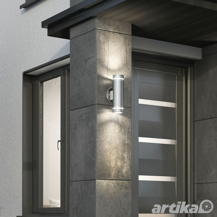 Artika C7 stainless steel wall light, UK version