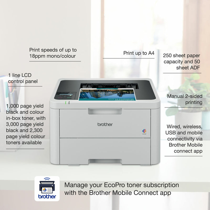 Brother HL-L3220CWE colour LED printer - British product