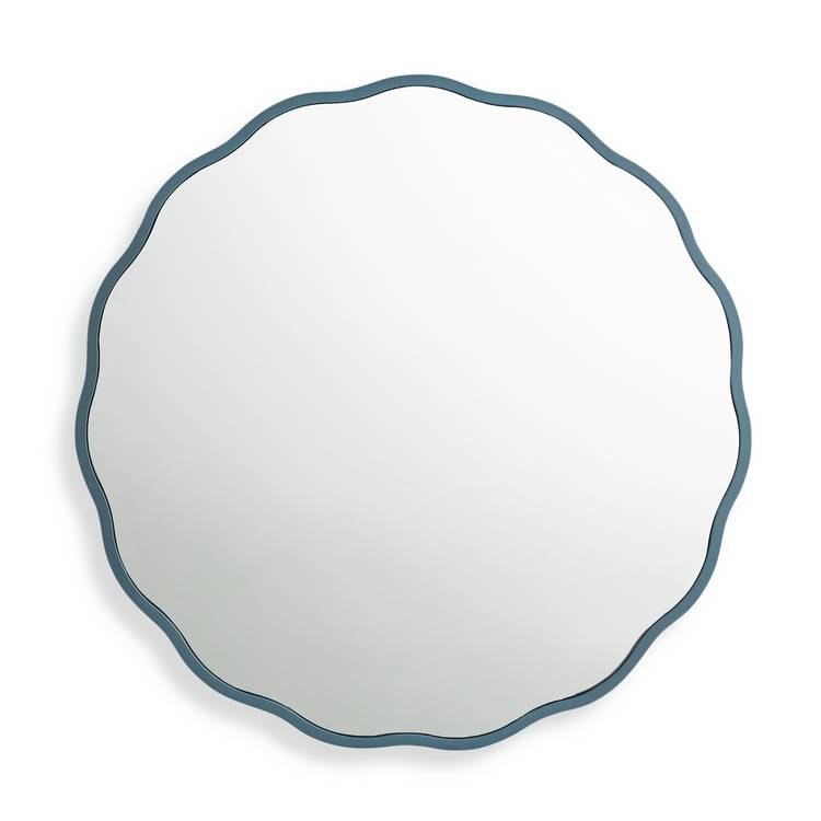 Habitat wavy wall mirror blue 50x50cm, imported from the UK