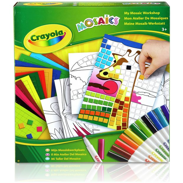 Crayola Mosaic Madness art set with pipsqueak markers and mosaic tiles - British product