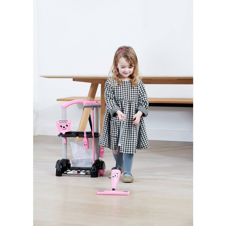 Hetty toy cleaning trolley pink with mop and accessories, UK version
