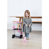 Hetty toy cleaning trolley pink with mop and accessories, UK version