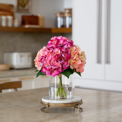 Costco UK Nearly Natural Real Touch Artificial Hydrangea in Vase Pink Faux Plant 30.4cm- Buy online at McGrocer