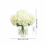Nearly Natural faux white hydrangea in vase 30cm - British product