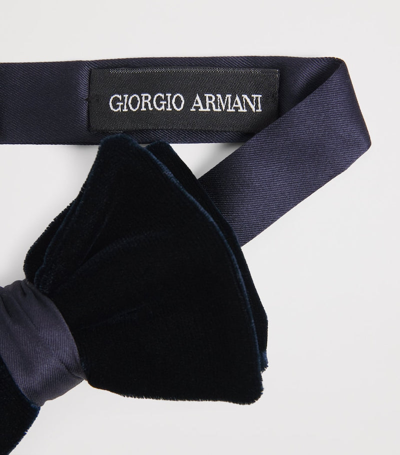 Giorgio Armani velvet bow tie, made in Italy - British product
