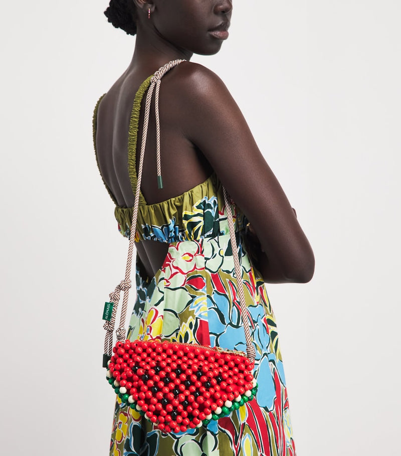 ALEMAIS mini beaded watermelon shoulder bag, imported from the UK