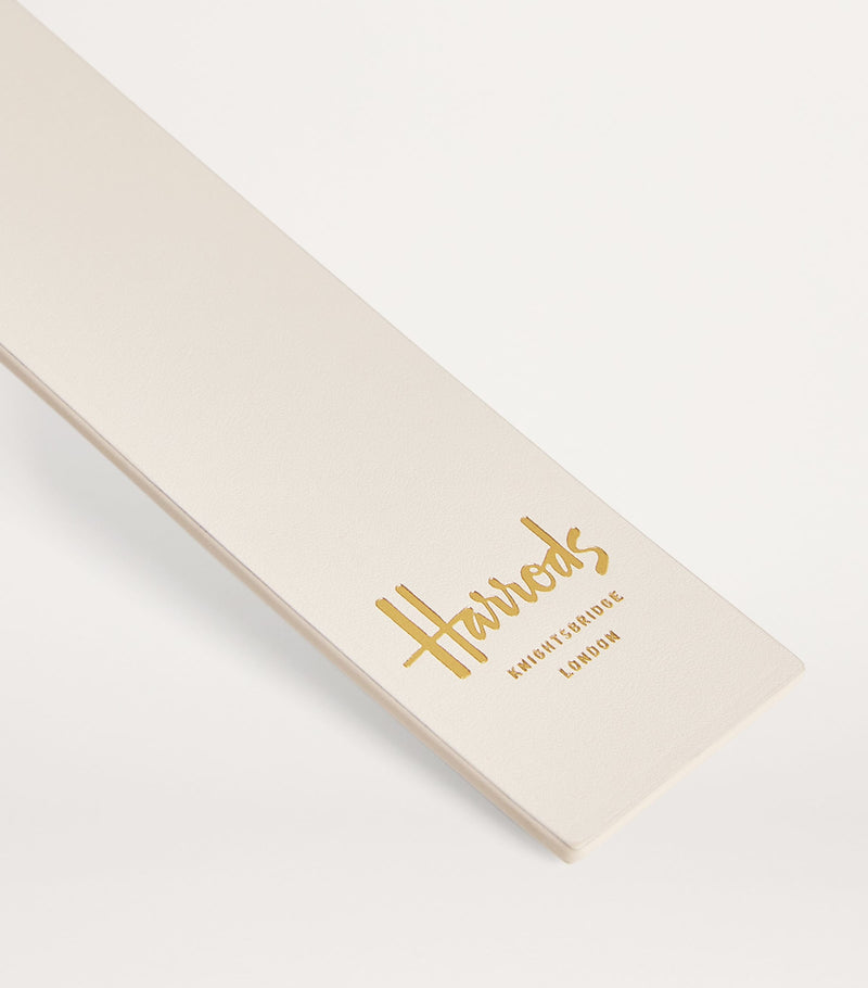 Harrods leather embossed-logo bookmark, UK version