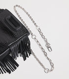 Maje mini leather cross-body bag with fringed trims - British product