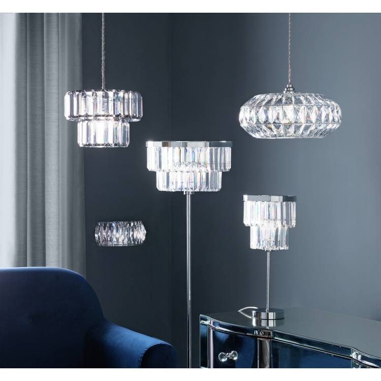 Argos Home Prism chrome wall light, clear faceted shade - British product