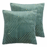 Paoletti Evoke blue velvet cushion 45x45 cm, imported from the UK