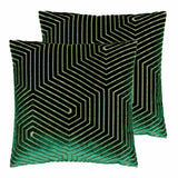 Paoletti Evoke green velvet cushion 45x45 cm, imported from the UK