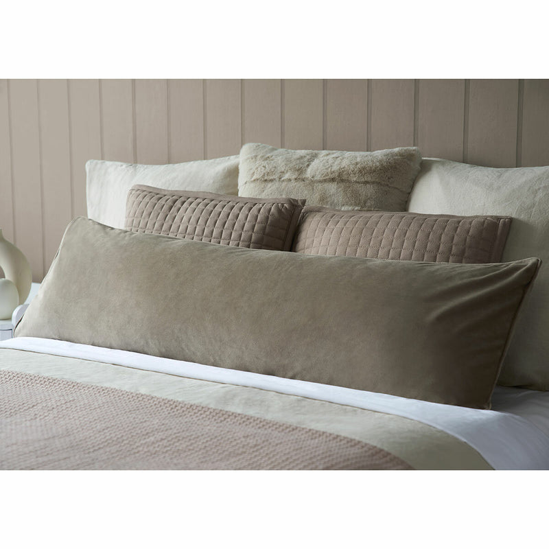 Belledorm velvet bolster cushion 120 cm, imported from the UK