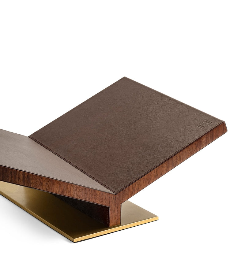 Assouline Classic Collector walnut leather bookstand imported from the UK