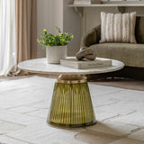 Gallery Seville green coffee table with marble top (British brand)