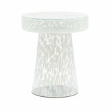 Gallery white glass side table 46.5 cm, imported from the UK