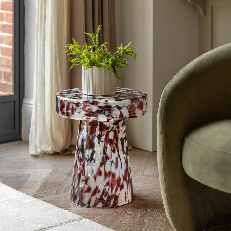 Gallery Murano brown glass side table 46.5cm - British product