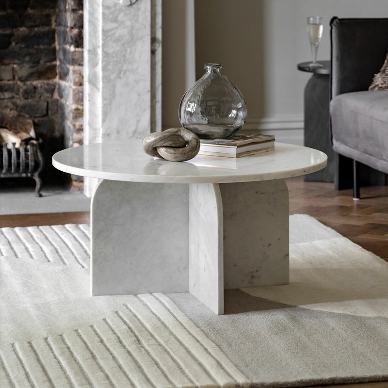 Gallery Amalfi white marble coffee table, UK version
