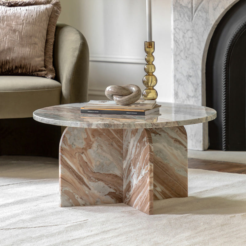 Gallery Amalfi natural marble coffee table 80 cm, UK version