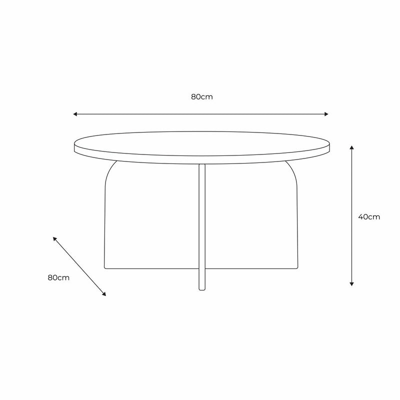 Gallery black marble coffee table 80 cm (British brand)