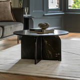 Gallery black marble coffee table 80 cm (British brand)