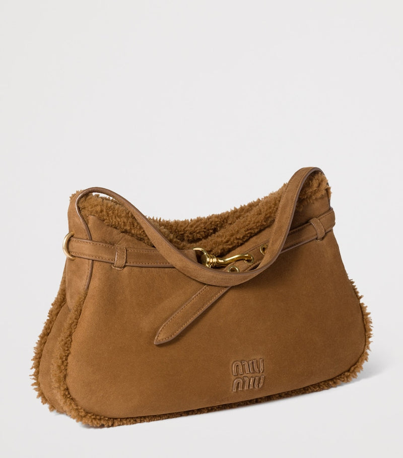 Miu Miu Aventure shoulder bag suede shearling, UK version