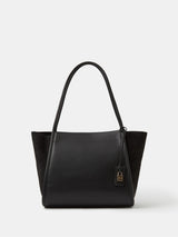 Next Accessorize Black Padlock Charm Faux Suede Tote Bag- Buy online at McGrocer