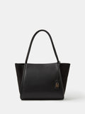 Accessorize black faux suede tote bag with gold padlock charm, UK version