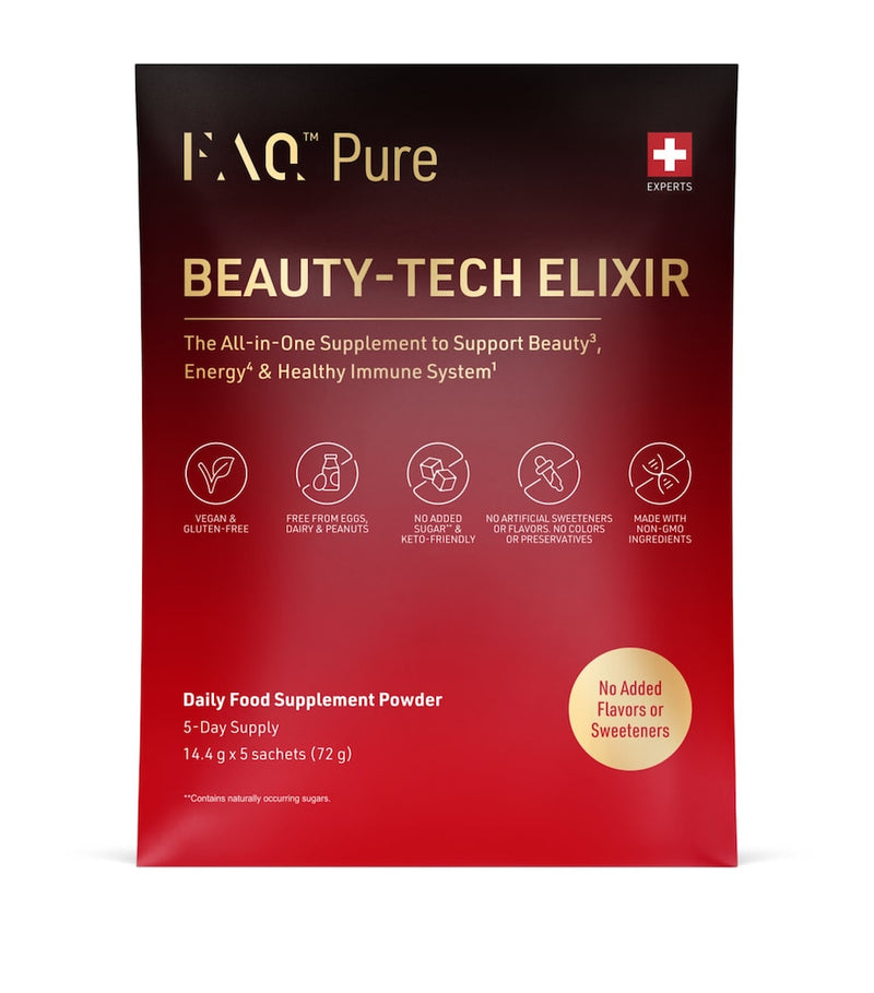 FAQ Pure Beauty-Tech Elixir sachets pack of 5, imported from the UK