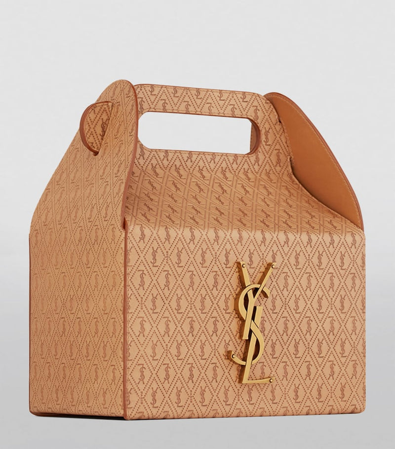 Saint Laurent embossed take-away box bag with silver hardware, UK version