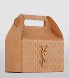 Saint Laurent embossed take-away box bag with silver hardware, UK version