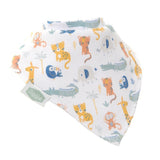 Ziggle Bandana Dribble Bib Savanna Animals White (British brand)